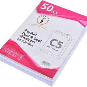 غزالة اظرف جيب بيضاء - A5 - C5 - ذاتى اللصق 100 جم - ق 50