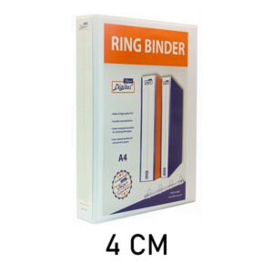 Digital 2D Ring Loose Leaf - w/ Pocket - White 4 cm